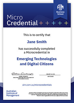 AIM Business School - Microcredential in Emerging Technologies and Digital Citizens