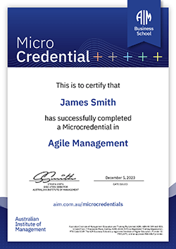 AIM Microcredential in Agile Management