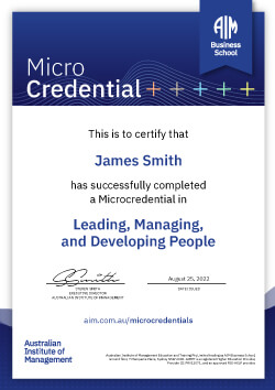 AIM Business School Microcredential in Leading, Managing, and Developing People