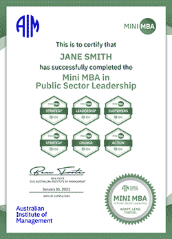 AIM Mini MBA in Public Sector Leadership Certificate